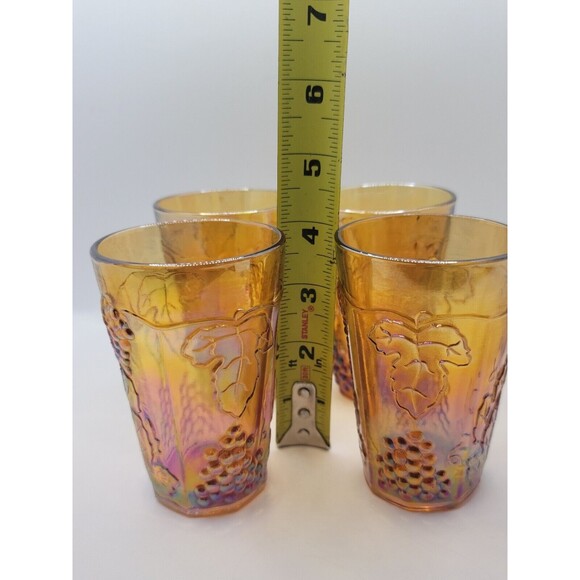 Carnival Glass Juice Glasses Set Of 4 - Picture 15 of 15